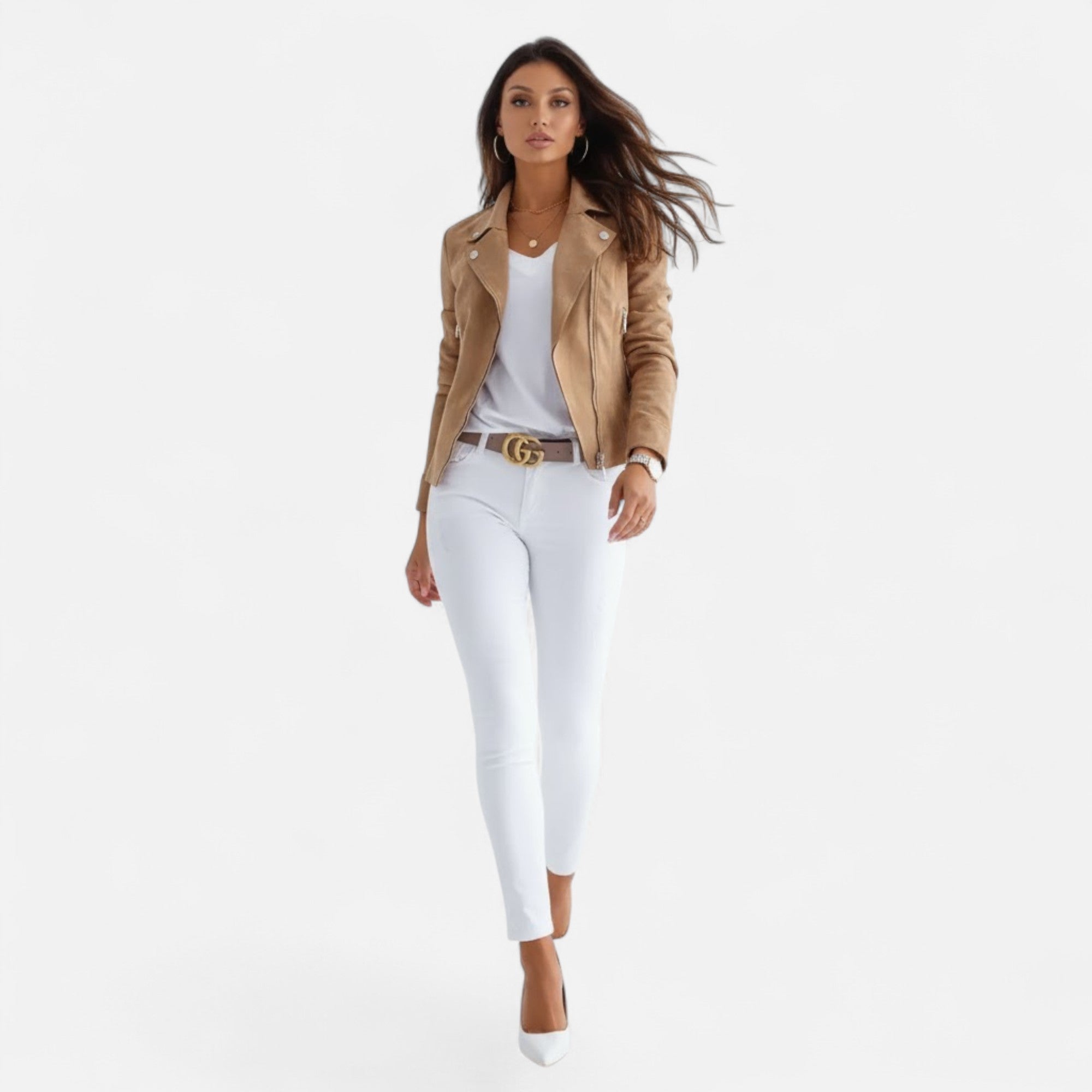 Camille Laurent | Slim Zip Moto Jacket For Women