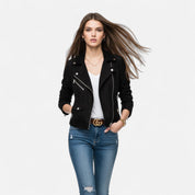 Camille Laurent | Slim Zip Moto Jacket For Women