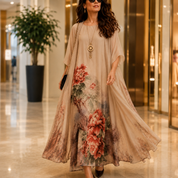 Charlotte Ashby | Floral Maxi Dress With Sheer Voile Coat For Women