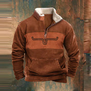 Nathan Cooper | Western Aztec Quarter-Zip Fleece Sweater For Men