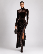 Vivienne Hartley | Elegant Velvet Maxi Races Dress For Women