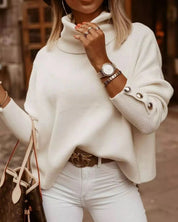 Genevieve Laurent | Elegant Turtleneck Knit Sweater For Women