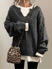Vivienne Moreau | Oversized Cable Knit Sweater For Women