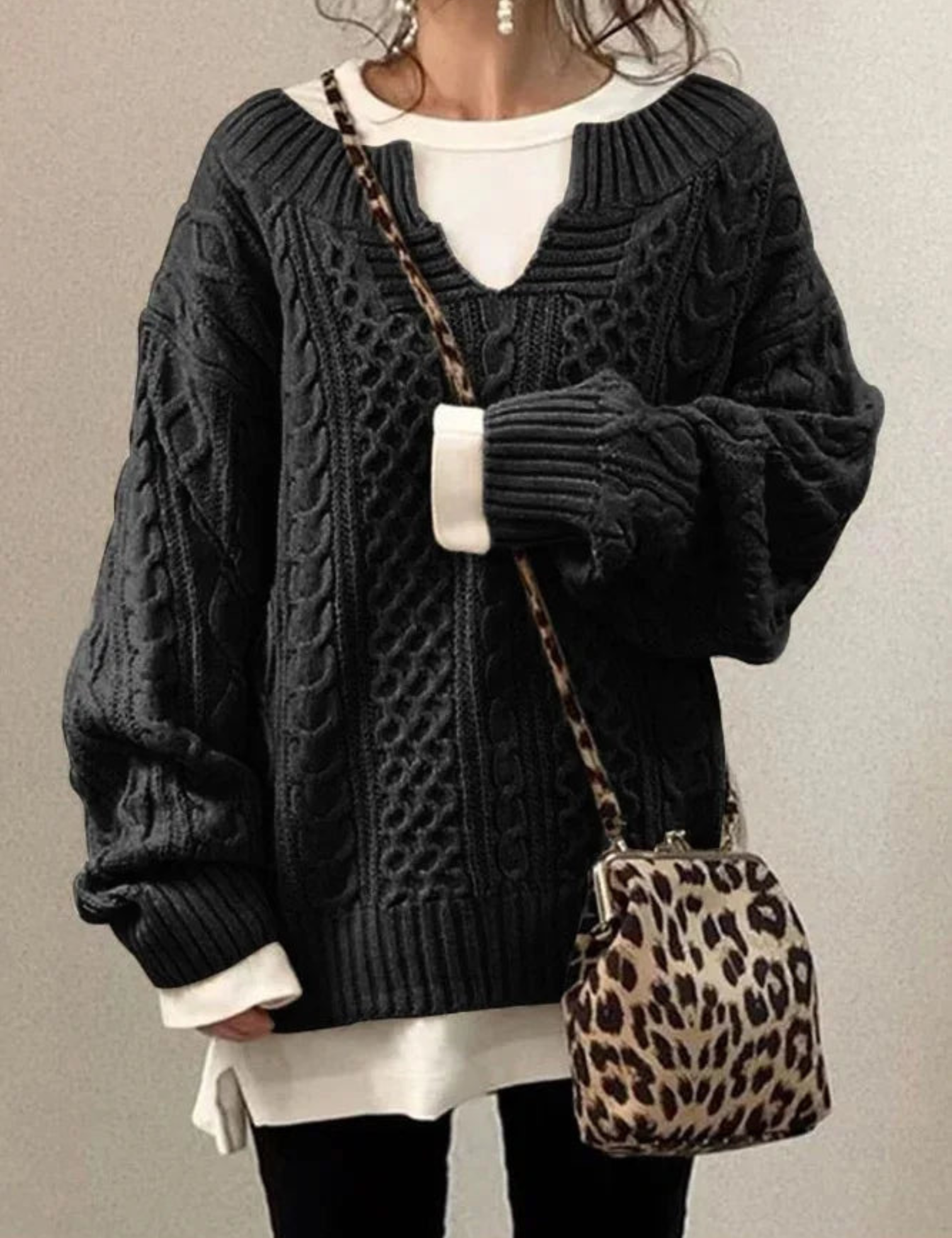 Vivienne Moreau | Oversized Cable Knit Sweater For Women