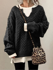 Vivienne Moreau | Oversized Cable Knit Sweater For Women