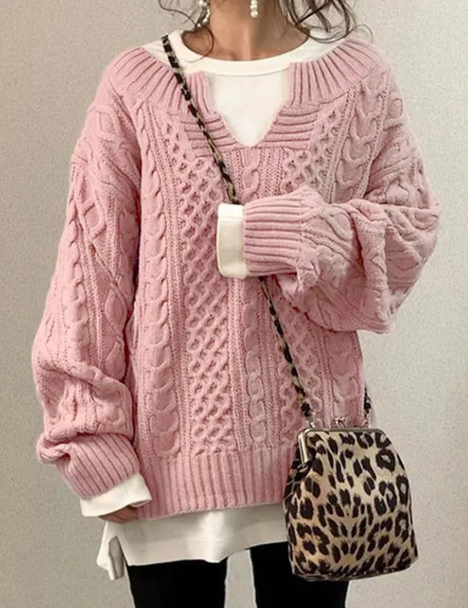 Vivienne Moreau | Oversized Cable Knit Sweater For Women