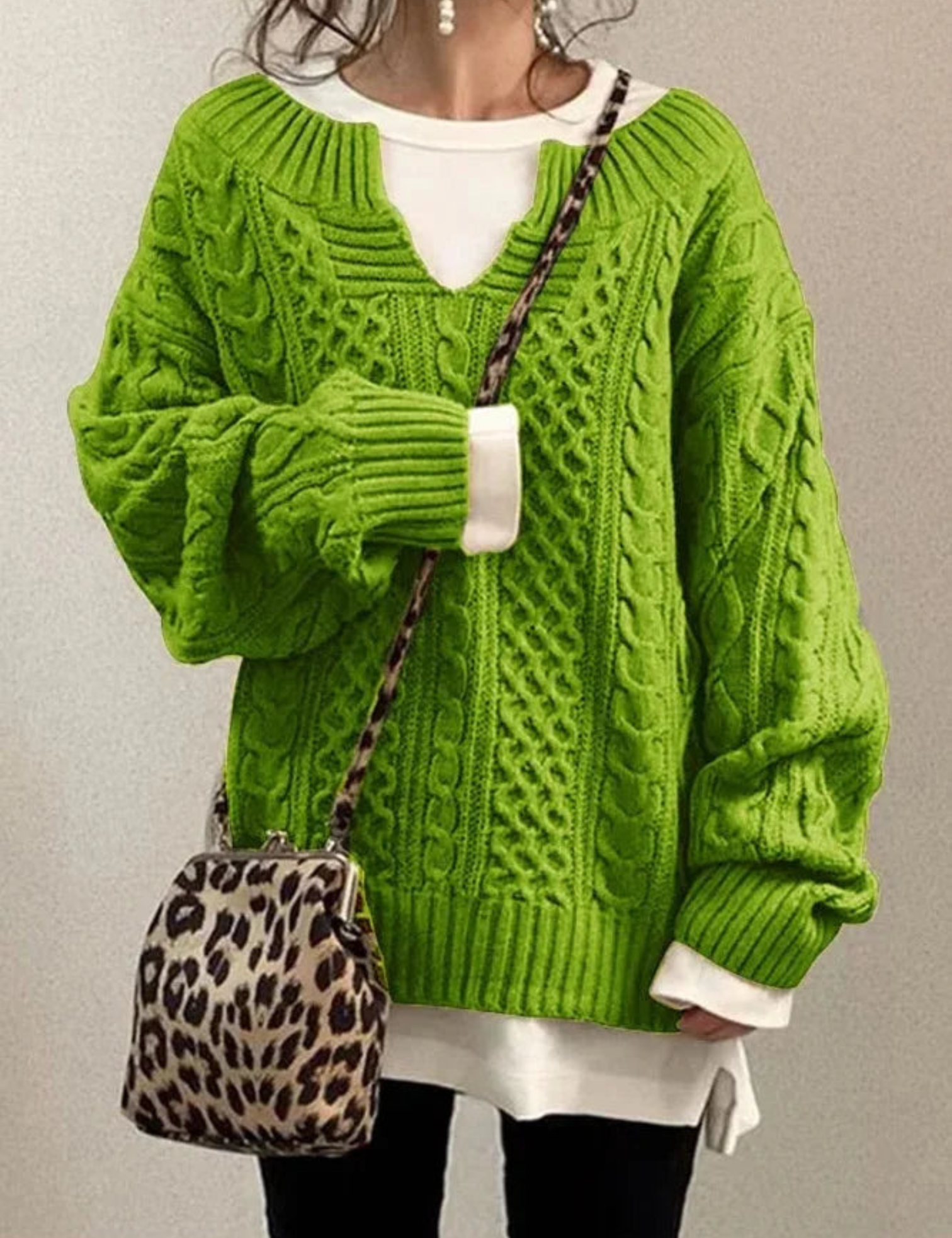 Vivienne Moreau | Oversized Cable Knit Sweater For Women
