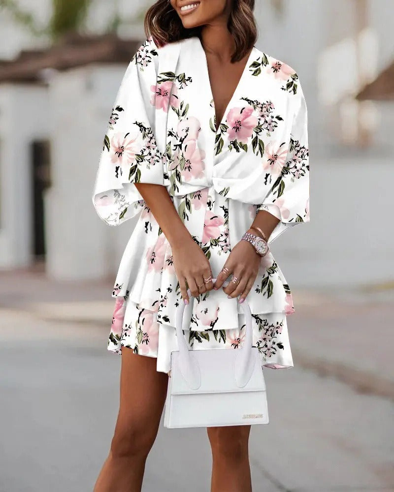 Isabella Romano | Vibrant Ruffle Mini Dress For Women