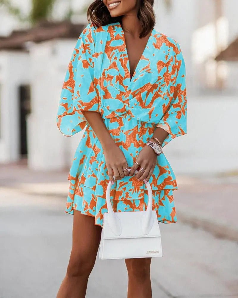 Isabella Romano | Vibrant Ruffle Mini Dress For Women