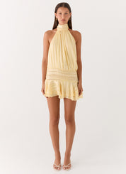Isla Morgan | Halter Neck Ruffle Mini Dress For Women