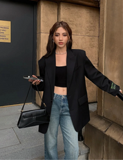 Elise Brennan | Oversized Black Blazer Jacket For Women