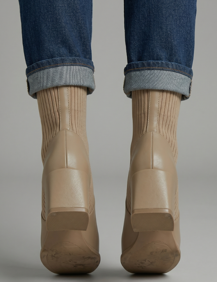 Aurora Sinclair | Knit Heel Ankle Boots For Women