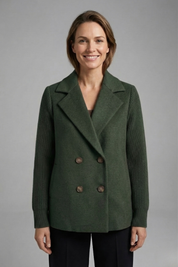 Georgia Campbell | Double-Breasted Wool Blend Blazer For Women