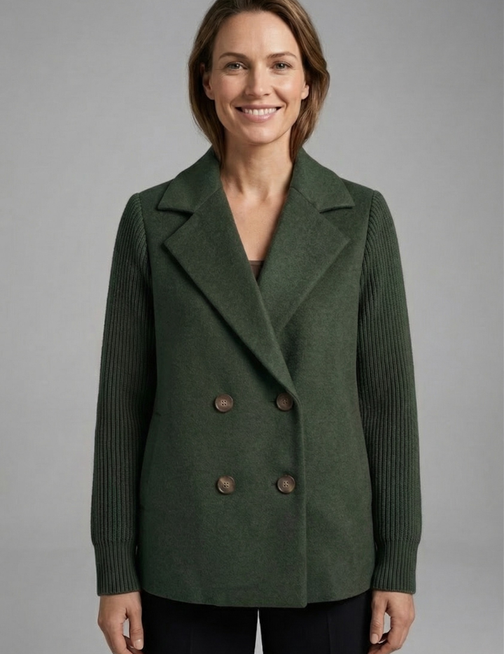 Georgia Campbell | Double-Breasted Wool Blend Blazer For Women