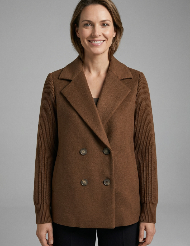 Georgia Campbell | Double-Breasted Wool Blend Blazer For Women