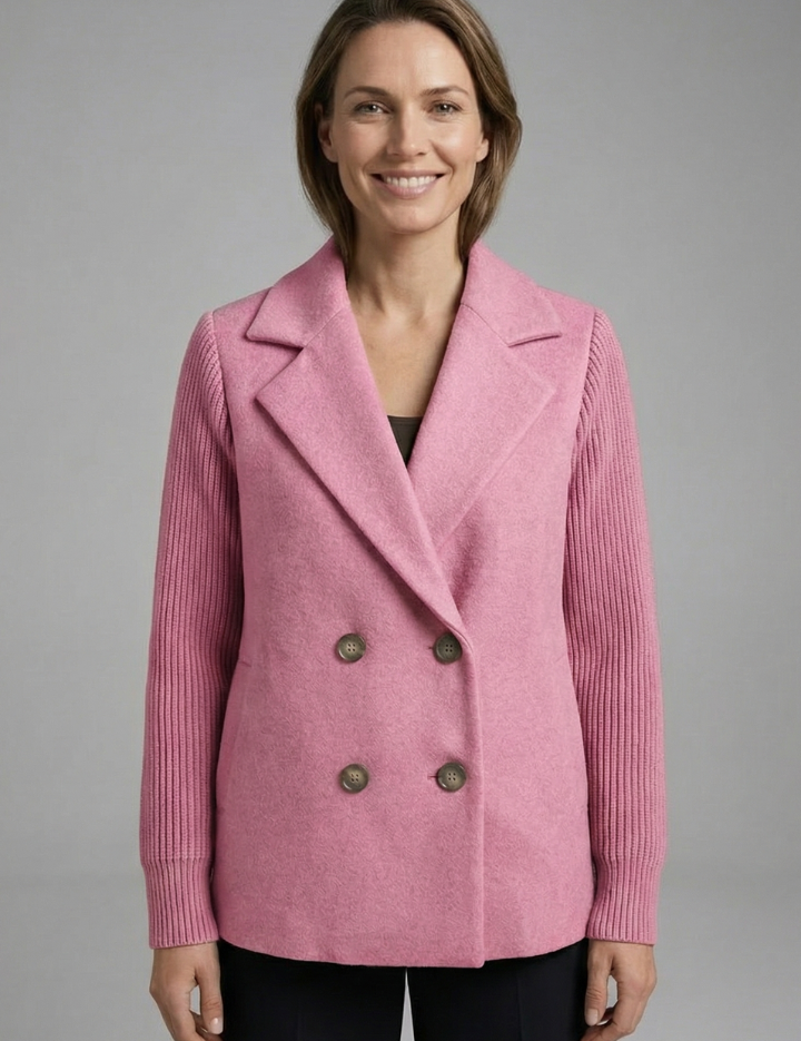 Georgia Campbell | Double-Breasted Wool Blend Blazer For Women