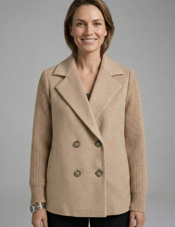 Georgia Campbell | Double-Breasted Wool Blend Blazer For Women
