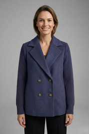 Georgia Campbell | Double-Breasted Wool Blend Blazer For Women