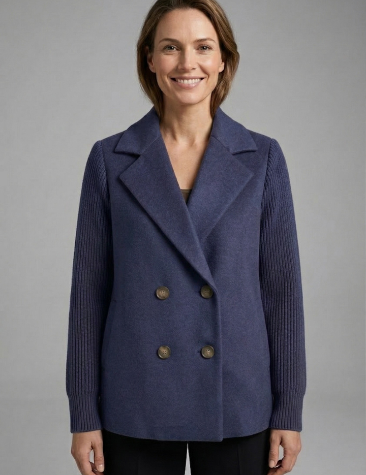 Georgia Campbell | Double-Breasted Wool Blend Blazer For Women