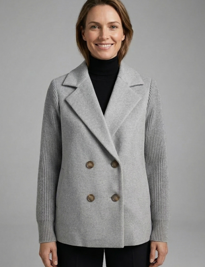 Georgia Campbell | Double-Breasted Wool Blend Blazer For Women