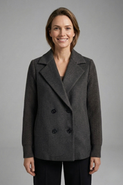 Georgia Campbell | Double-Breasted Wool Blend Blazer For Women