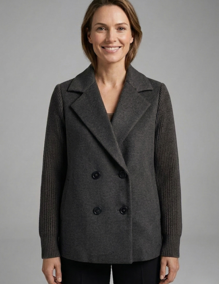 Georgia Campbell | Double-Breasted Wool Blend Blazer For Women