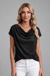Lucy Harris | Cowl Neck Draped Blouse For Women