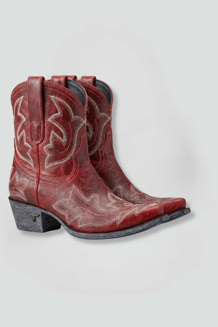 Ruby Evans | Western Embroidered Ankle Cowboy Boots For Women
