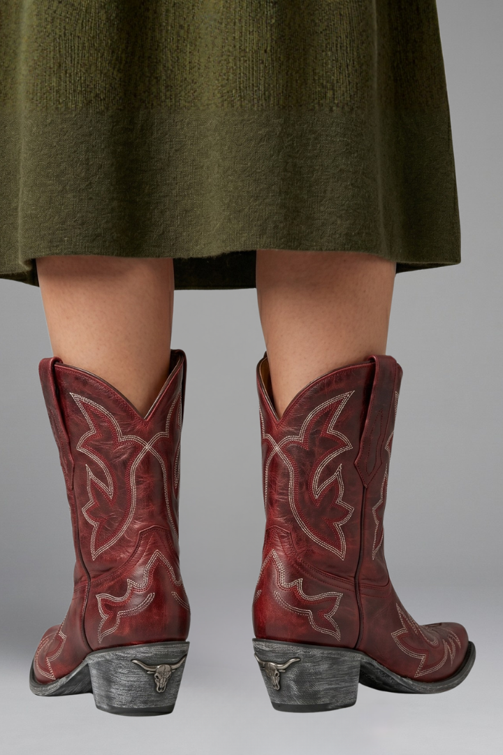 Ruby Evans | Western Embroidered Ankle Cowboy Boots For Women