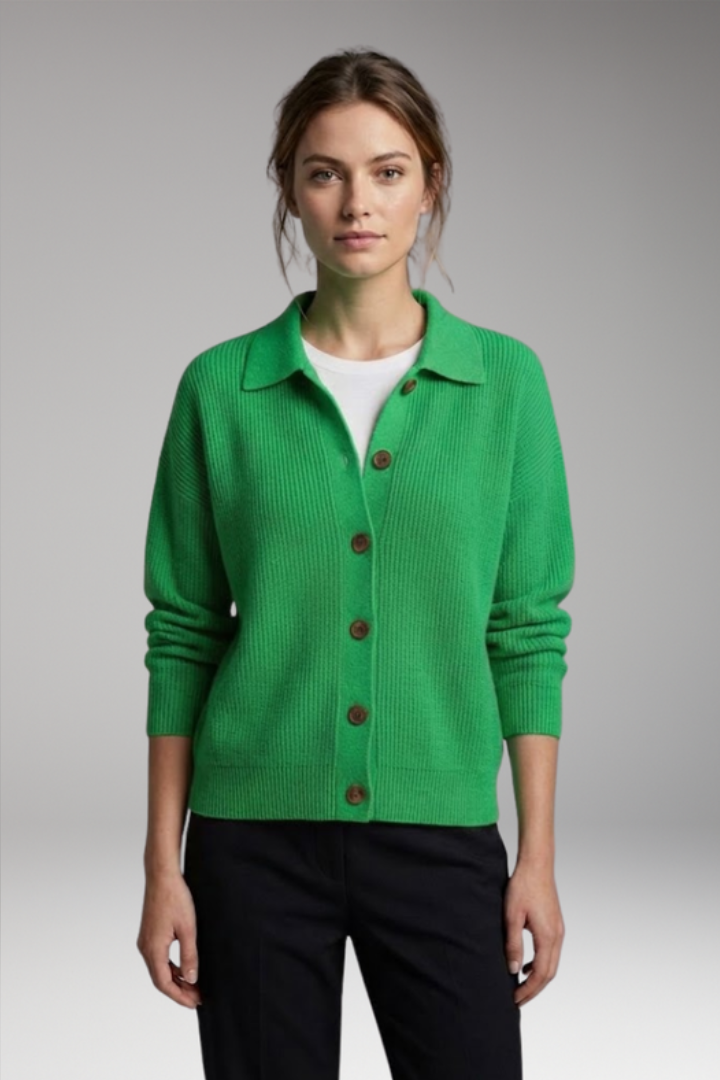 Olivia Turner | Collared Button-Up Cardigan For Women
