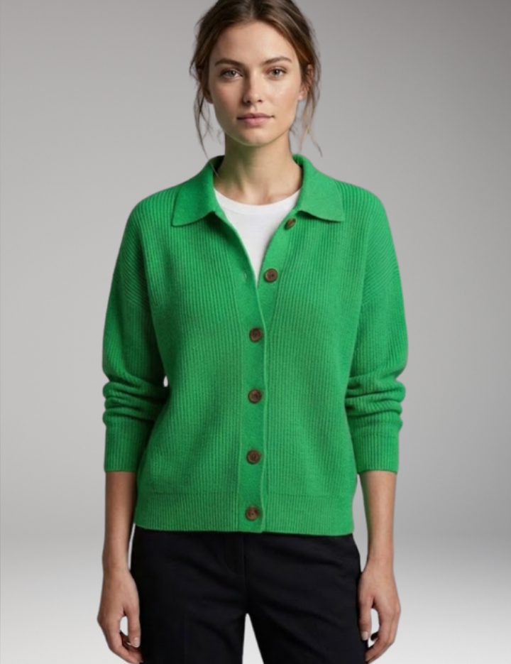 Olivia Turner | Collared Button-Up Cardigan For Women