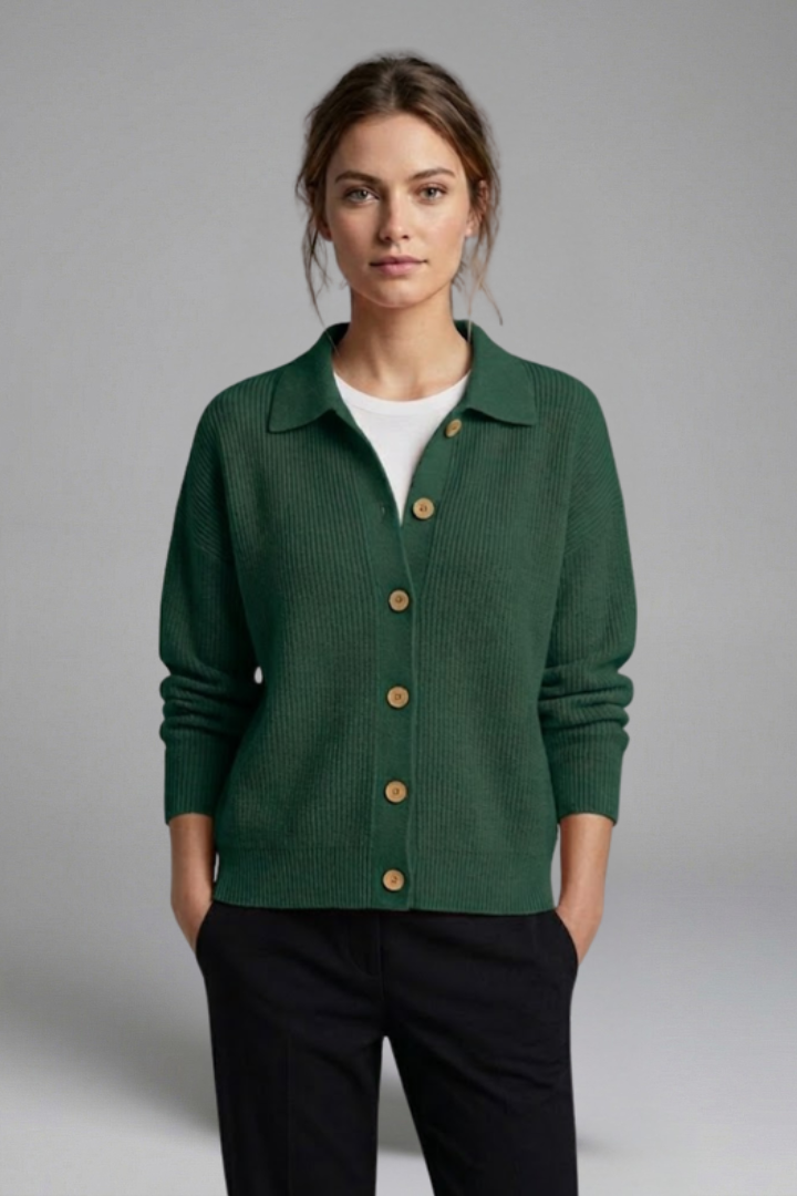 Olivia Turner | Collared Button-Up Cardigan For Women