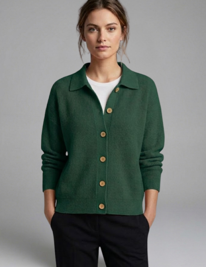 Olivia Turner | Collared Button-Up Cardigan For Women