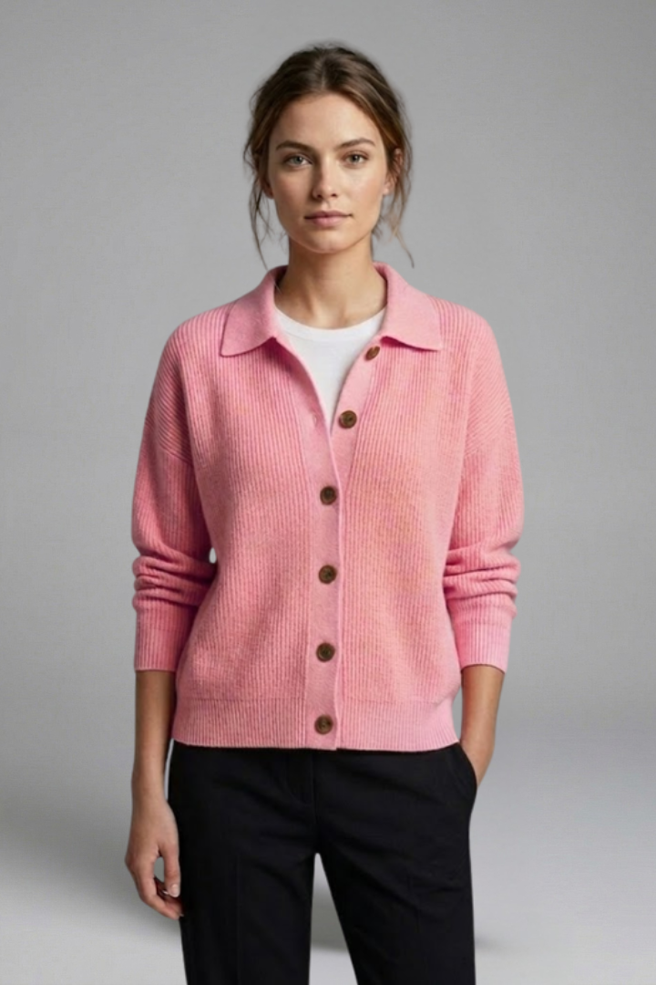 Olivia Turner | Collared Button-Up Cardigan For Women