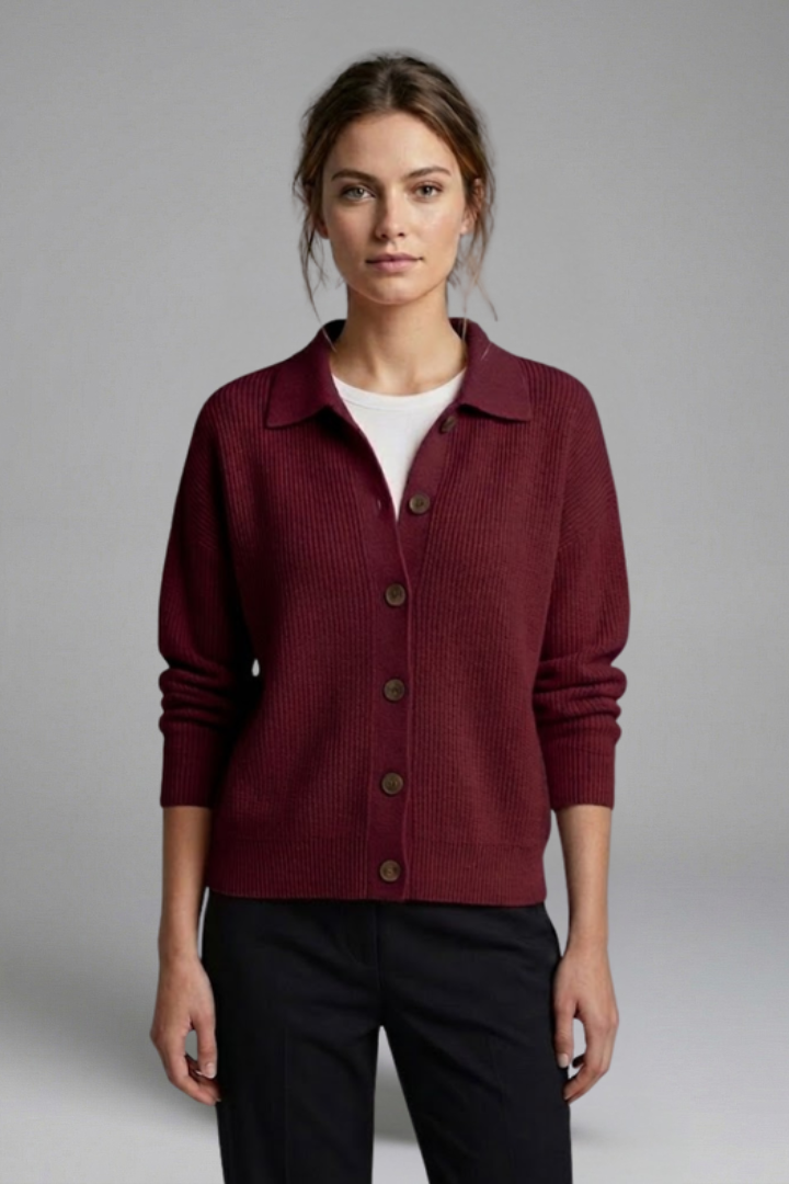 Olivia Turner | Collared Button-Up Cardigan For Women