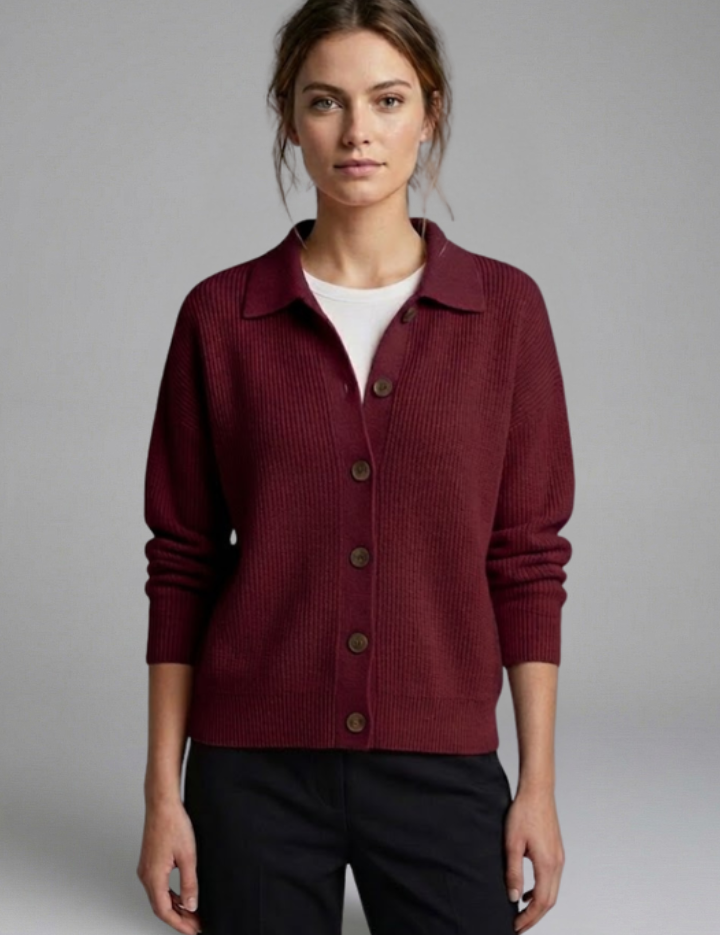 Olivia Turner | Collared Button-Up Cardigan For Women