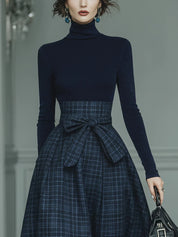 Matilda Sheppard | Plaid Skirt And Turtleneck Set For Women