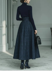 Matilda Sheppard | Plaid Skirt And Turtleneck Set For Women