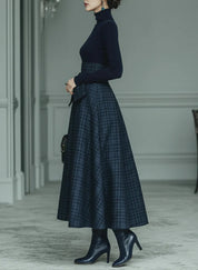 Matilda Sheppard | Plaid Skirt And Turtleneck Set For Women