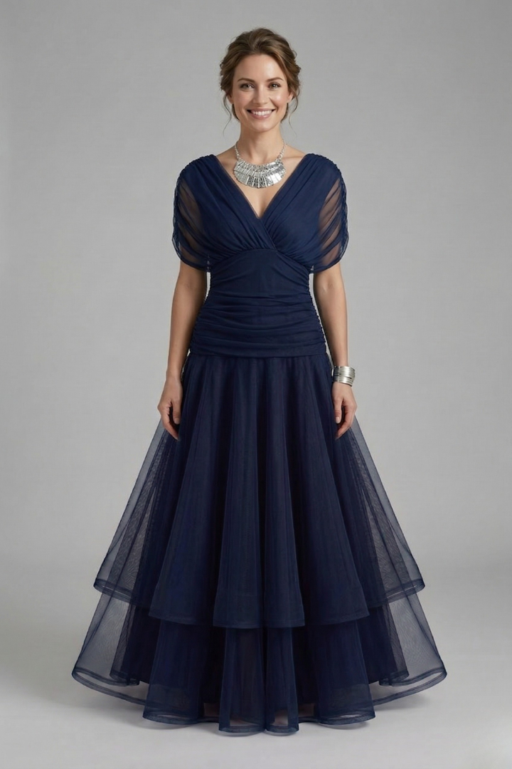 Amelia Forsythe | Off-Shoulder Tiered Tulle Midi Dress For Women
