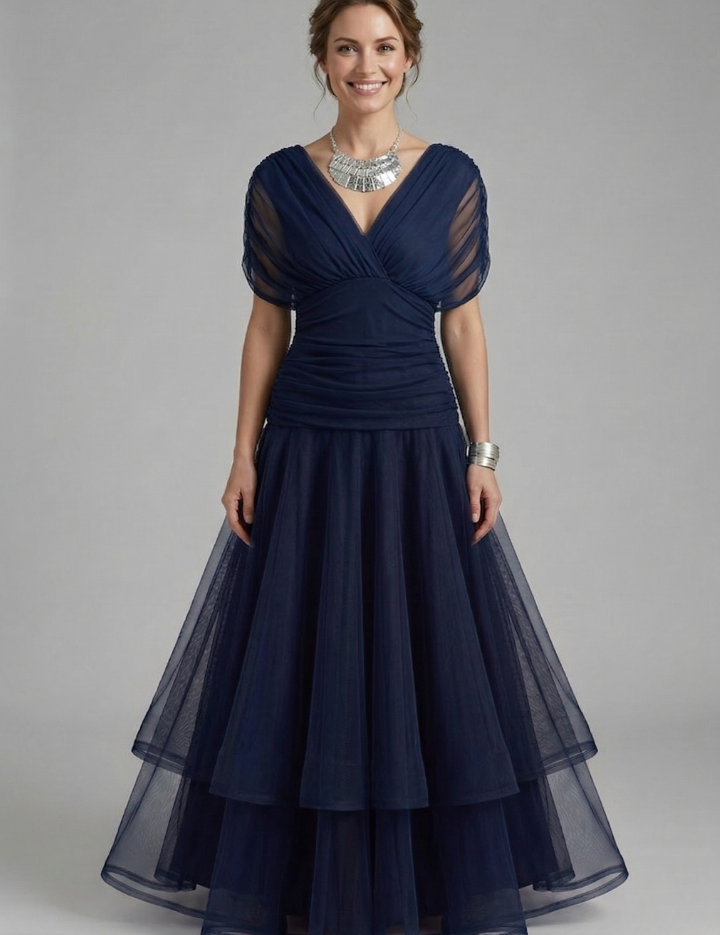 Amelia Forsythe | Off-Shoulder Tiered Tulle Midi Dress For Women
