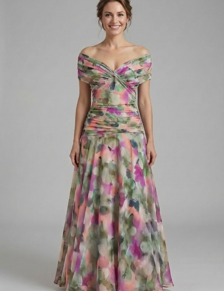 Amelia Forsythe | Off-Shoulder Tiered Tulle Midi Dress For Women