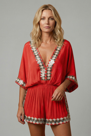 Phoebe Walker | Embroidered Playsuit For Women