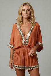 Phoebe Walker | Embroidered Playsuit For Women