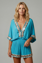 Phoebe Walker | Embroidered Playsuit For Women