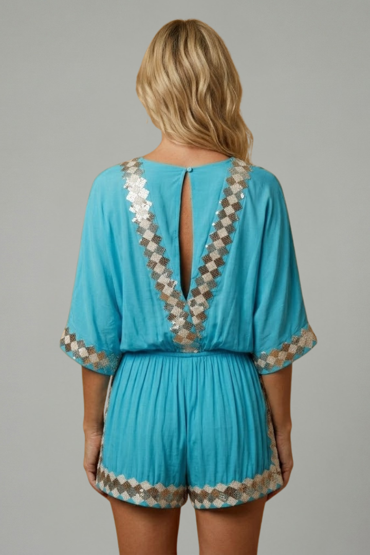 Phoebe Walker | Embroidered Playsuit For Women