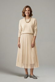 Phoebe Campbell | Knit & Tulle Midi Two-Piece Set For Women