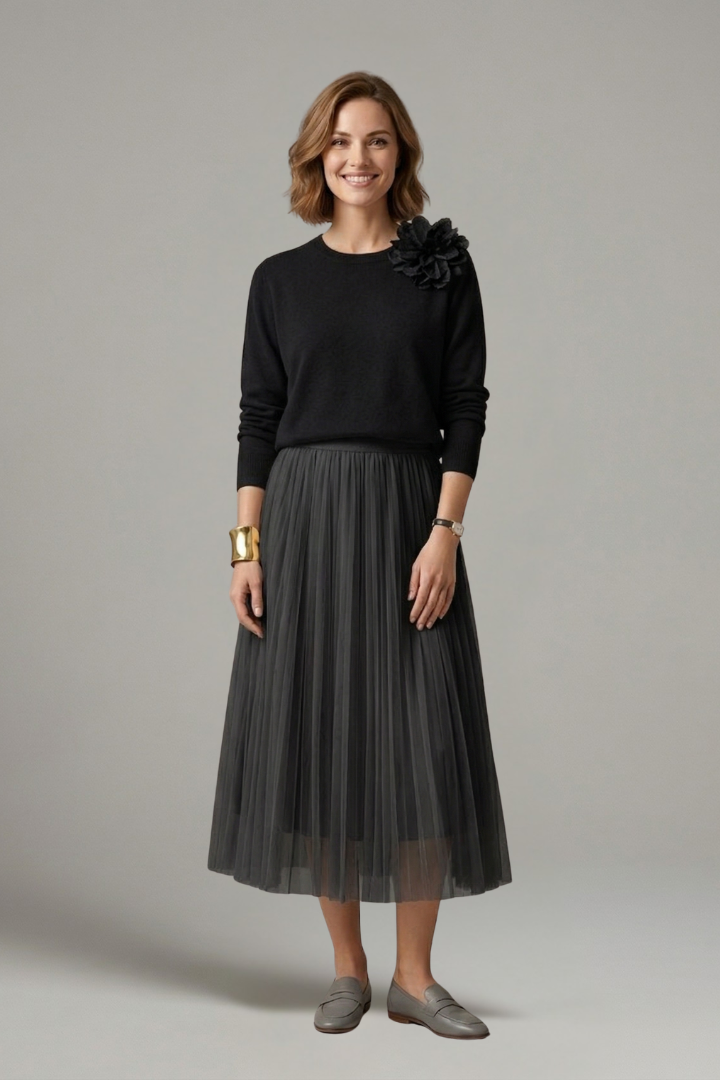 Phoebe Campbell | Knit & Tulle Midi Two-Piece Set For Women
