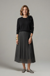Phoebe Campbell | Knit & Tulle Midi Two-Piece Set For Women