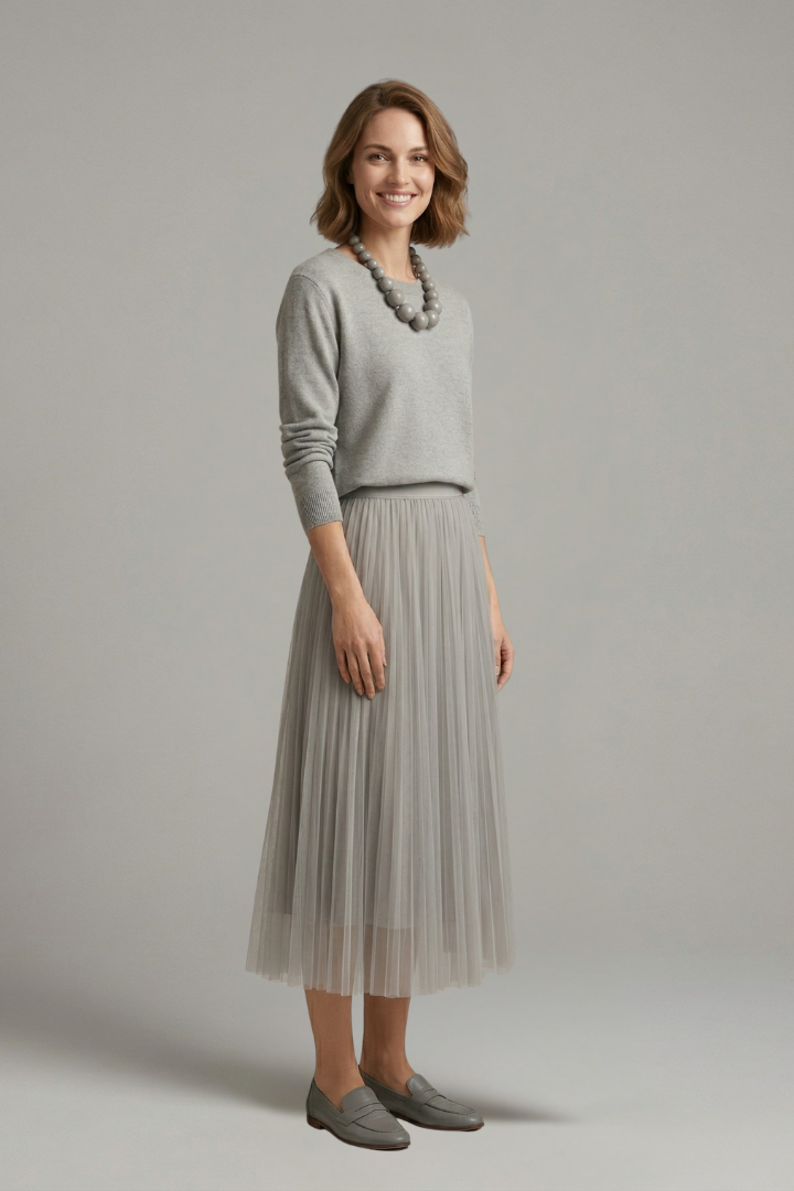 Phoebe Campbell | Knit & Tulle Midi Two-Piece Set For Women